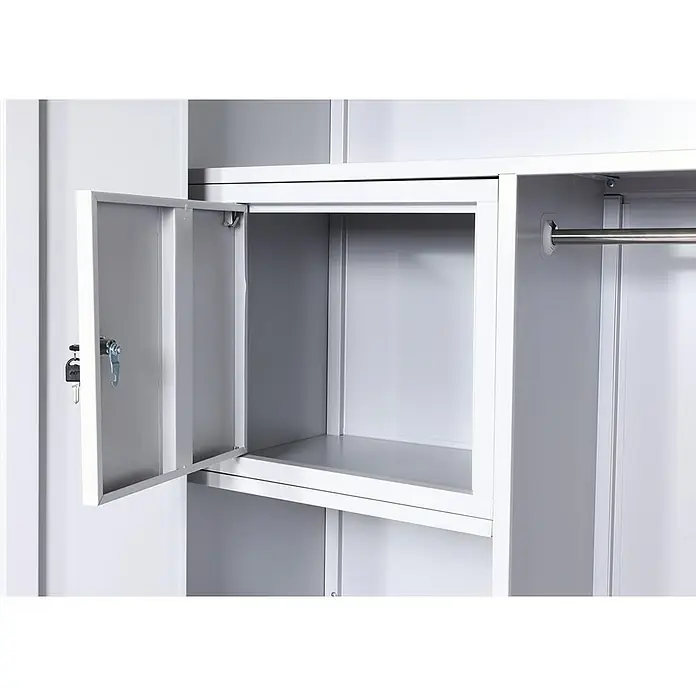 Proregal Aktenschrank mit extra Schließfach - B x T x H: 90 x 45 x 185 cm, Grau