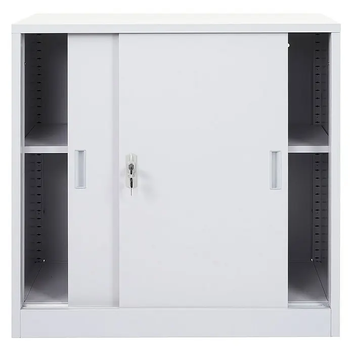 Proregal Aktenschrank klein und abschließbar - B x T x H: 90 x 45 x 90 cm, Grau