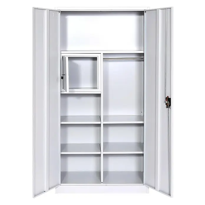 Proregal Aktenschrank mit extra Schließfach - B x T x H: 90 x 45 x 185 cm, Grau