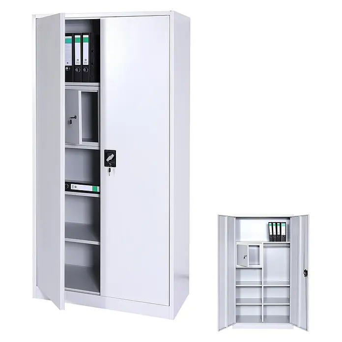 Proregal Aktenschrank mit extra Schließfach - B x T x H: 90 x 45 x 185 cm, Grau