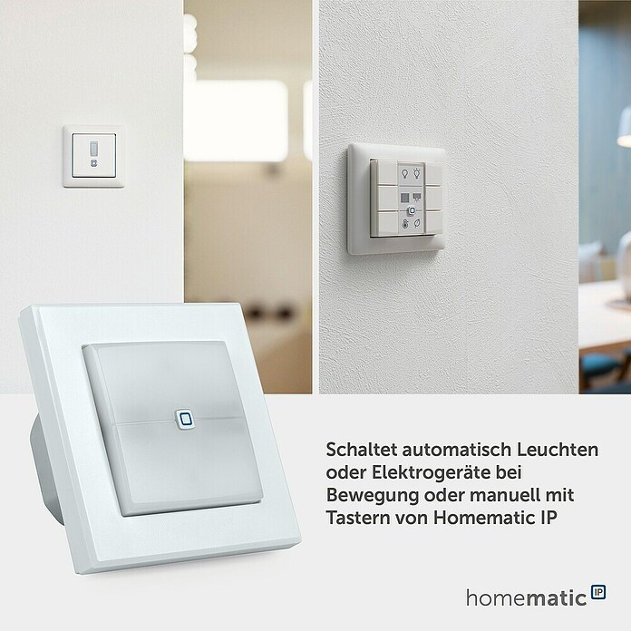 Homematic IP Funkschalter (52 x 86 x 86 mm, Weiß, 230 V/50 Hz)