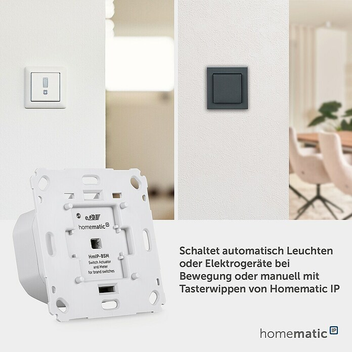 Homematic IP Funkschalter Messgerät (230 V/50 Hz, 5 A, Max. Anschlussleistung: 1.150 W)
