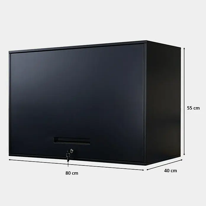 Proregal Hängeschrank Wandschrank ELEPHANT abschließbar - Schwarz