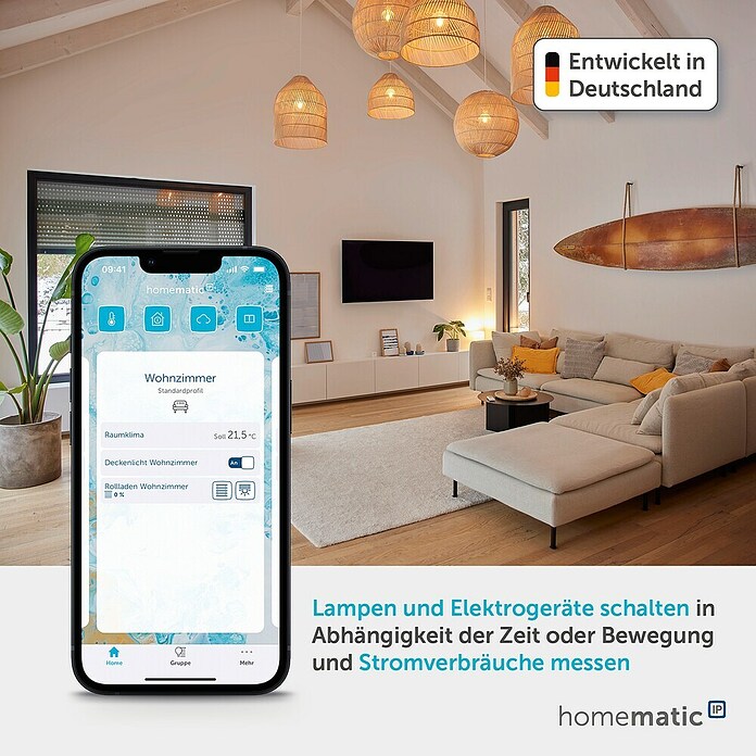Homematic IP Funkschalter Messgerät (230 V/50 Hz, 5 A, Max. Anschlussleistung: 1.150 W)