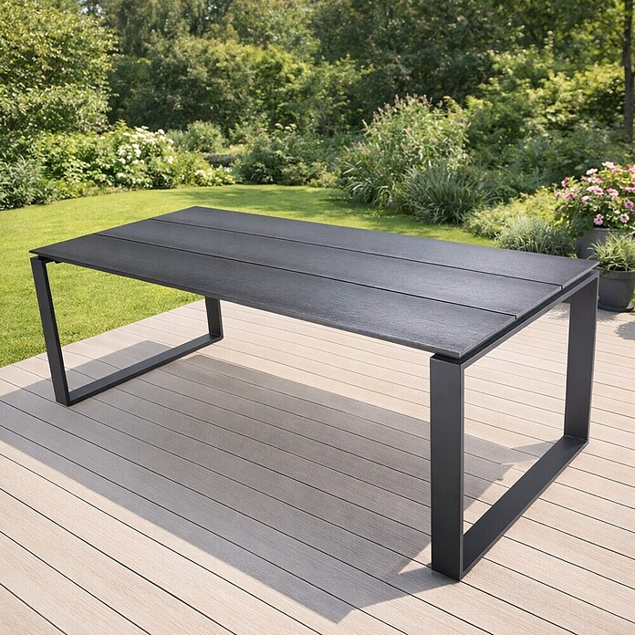 Sunfun Vrtna miza Devon  (Do x Š x V: 210 x 100 x 74 cm, Aluminij in kompozit iz rastlinskih vlaken, Pravokotna, Antracit) | 8270 - Tische Metall | ICAA - Sommermöbel Tische | ICA - Sommermöbel | IC - Freizeit im Garten | I - Stadtgarten | BAUHAUS