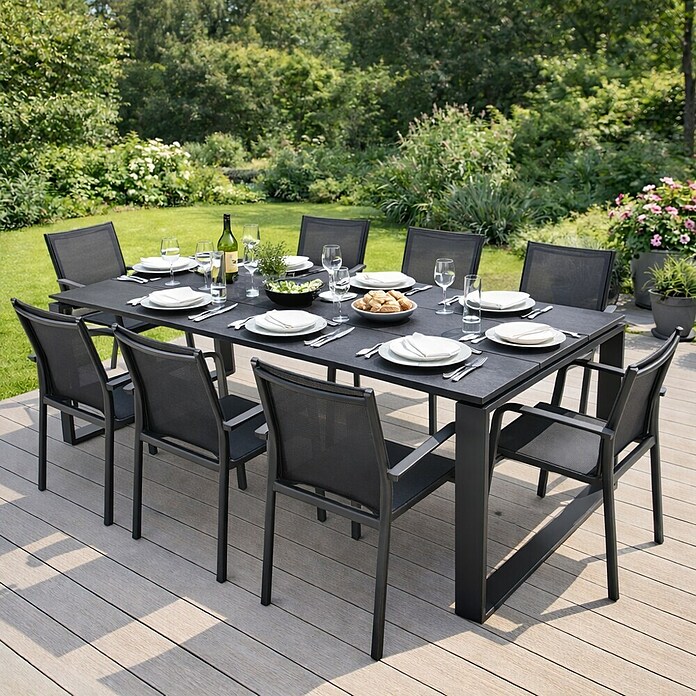 Sunfun Vrtna miza Devon  (Do x Š x V: 210 x 100 x 74 cm, Aluminij in kompozit iz rastlinskih vlaken, Pravokotna, Antracit) | 8270 - Tische Metall | ICAA - Sommermöbel Tische | ICA - Sommermöbel | IC - Freizeit im Garten | I - Stadtgarten | BAUHAUS