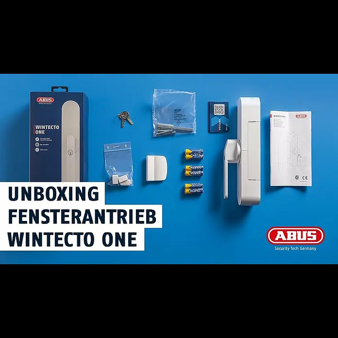 Abus Funk-Türschlossantrieb Wintecto one FCA4100 W - Geeignet für: Fenster, Weiß, Bedienung: Über App - Lieferumfang des ABUS Fensterantriebs WINTECTO One |  Der smarte Terrassentrantrieb von ABUS