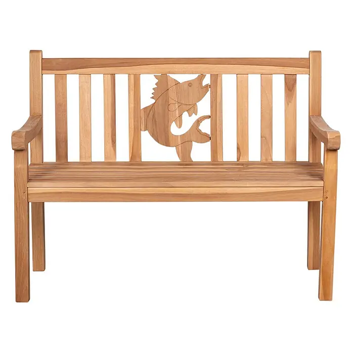 Bene Living Gartenbank Fisch - Teakholz, Natur