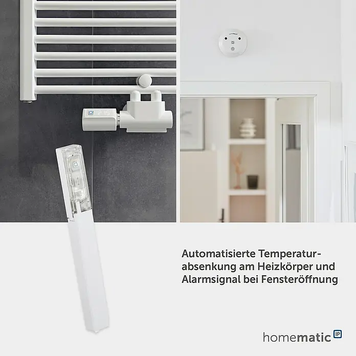 Homematic IP Fenster- & Türsensor HmIP-SWDO-I - Weiß, 19 x 166,5 x 12,5 mm, Batteriebetrieben - Homematic IP Smart-Thermostat und Fensterkontakt für automatisierte Temperaturregelung und Alarm bei Fensteröffnung.