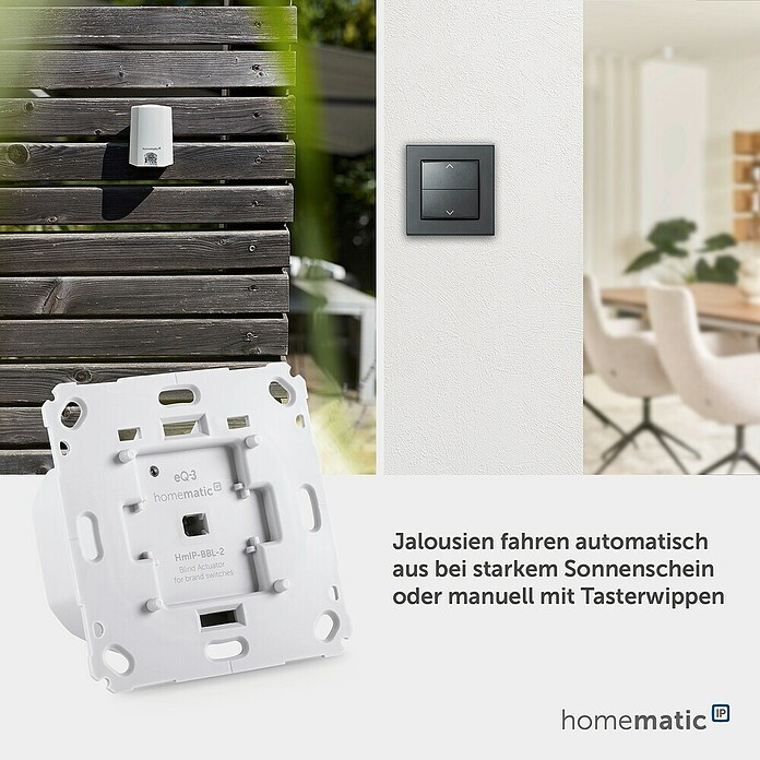 Homematic IP Jalousieschalter (230 V/50 Hz, Unterputz, 37 x 71 x 71 mm)