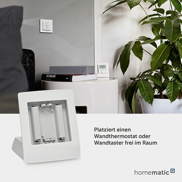 Homematic IP Halterung Tischaufsteller (Batteriebetrieben, 7,9 x 9 x 6,7 cm, Weiß)