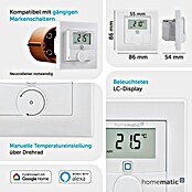 Homematic IP Funk-Raumthermostat (Netzbetrieben, 230 V/50 Hz, 54 x 86 x 86 mm)