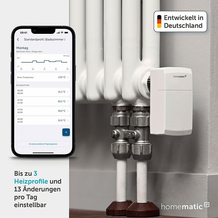 Homematic IP Heizkörper-Thermostat HmIP-eTRV-C-2 (M30 x 1,5 mm, Batteriebetrieben, Weiß) | BAUHAUS