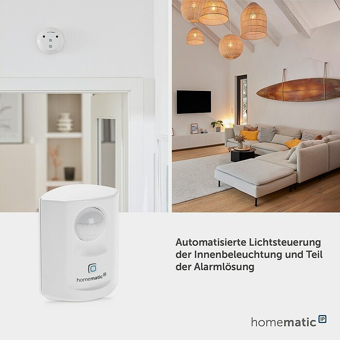 Homematic IP Funk-Bewegungsmelder (Weiß, 34 x 52 x 65 mm, Batteriebetrieben)