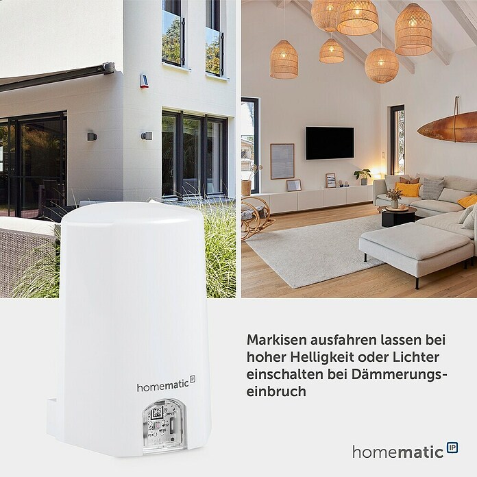 Homematic IP Funk-Lichtsensor (Weiß, 5,2 x 6,5 x 3,4 cm, Batteriebetrieben)