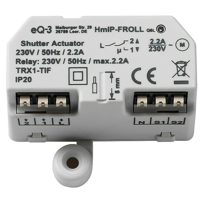 Homematic IP Interruptor para persianas (Empotrado, 54 x 41 x 33 mm, Radio)
