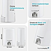 Homematic IP Funk-Lichtsensor (Weiß, 5,2 x 6,5 x 3,4 cm, Batteriebetrieben)