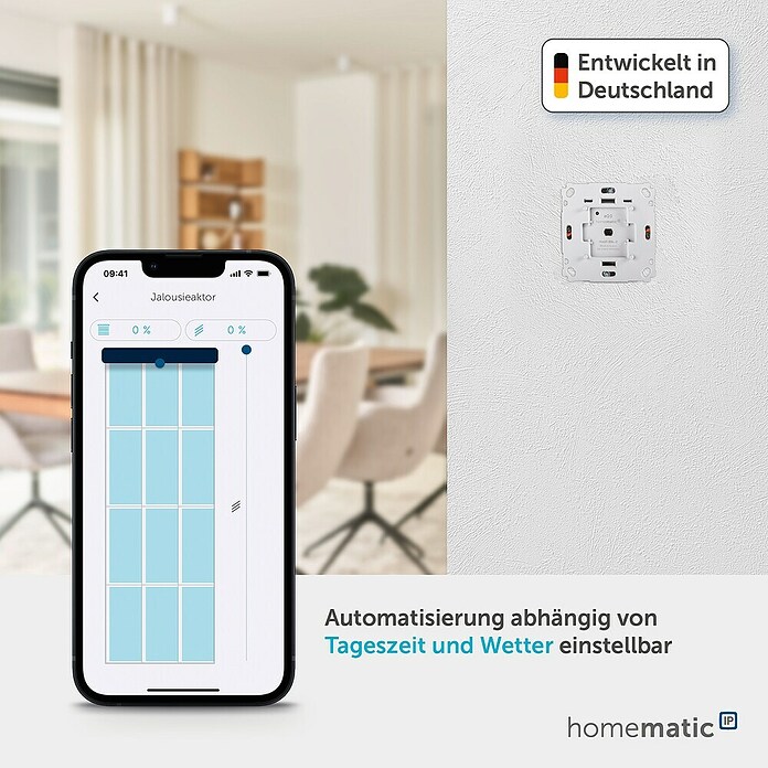 Homematic IP Jalousieschalter (230 V/50 Hz, Unterputz, 37 x 71 x 71 mm)