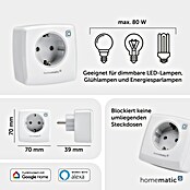 Homematic IP Funksteckdose Phasenabschnittdimmer (Weiß, 230 V/50 Hz)