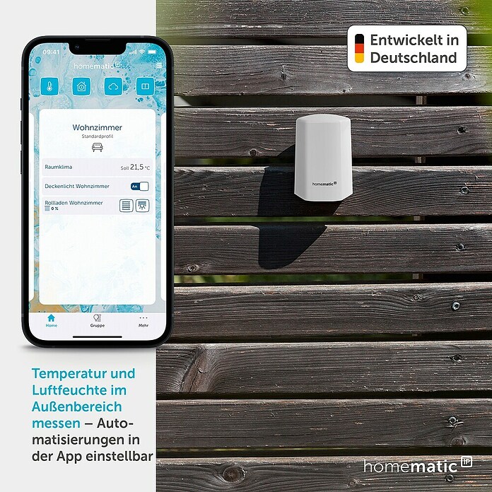 Homematic IP Funk-Temperatursensor (Weiß, 5,9 x 8,2 x 4,1 cm, Batteriebetrieben, IP44)