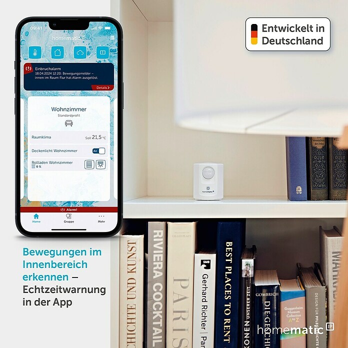 Homematic IP Funk-Bewegungsmelder (Weiß, 34 x 52 x 65 mm, Batteriebetrieben)