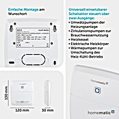Homematic IP Funkschalter Aktor 2-fach (30 x 120 x 130 mm, Weiß, 230 V/50 Hz)