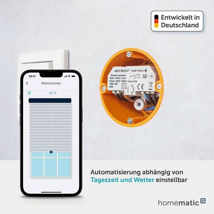 Homematic IP Rollladenschalter (Unterputz, 54 x 41 x 33 mm, Funk)