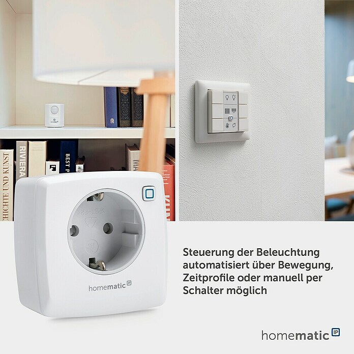 Homematic IP Funksteckdose Phasenabschnittdimmer (Weiß, 230 V/50 Hz)