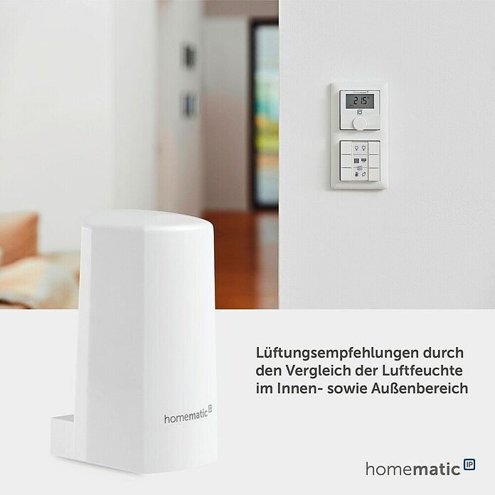 Homematic IP Funk-Temperatursensor (Weiß, 5,9 x 8,2 x 4,1 cm, Batteriebetrieben, IP44)