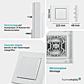 Homematic IP Taster Wippe (Ohne Pfeile, Weiß, 16 x 86 x 86 mm)