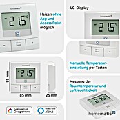 Homematic IP Funk-Raumthermostat HmIP-WTH-B (Weiß, Batteriebetrieben, 22 x 85 x 85 mm) | BAUHAUS