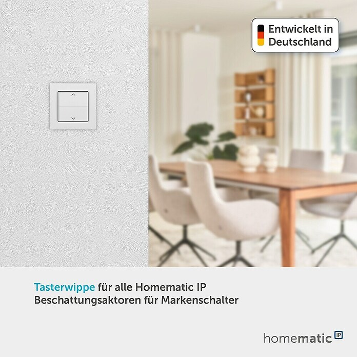 Homematic IP Taster (Mit Pfeilen, Weiß, 16 x 86 x 86 mm)