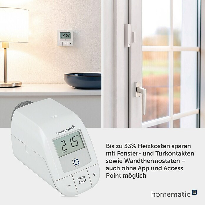 Homematic IP Heizkörper-Thermostat Basic (Ventilanschluss: M30 x 1,5 mm, Batteriebetrieben, 102 x 57 x 68 mm)