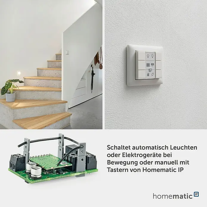 Homematic IP Schaltcontroller HmIP-PCBS - 2,8 x 4,8 x 2,1 cm, Schaltspannung max.: 30 V - Homematic IP Smart-Home-Systemkomponenten: Wandschalter und Leiterplattenmodul zur automatischen und manuellen Steuerung von Leuchten und Geräten.