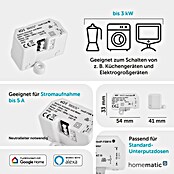 Homematic IP Funkschalter Mess-Aktor (230 V/50 Hz, 16 A, 41 x 54 x 33 mm)