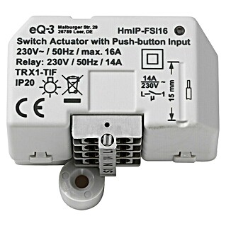 Homematic IP Conmutador inalámbrico HmIP-FSI16 (Empotrado, 230 V, 16 A, 3.220 W)