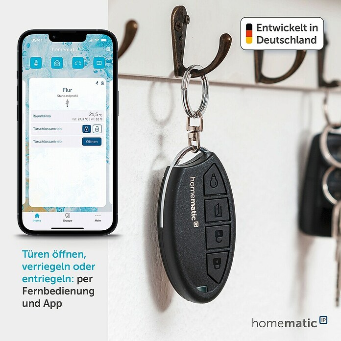 Homematic IP Funkfernbedienung HmIP-KRCK (Passend für: Homematic IP Türschlossantrieb, Schwarz, 75 x 38 x 14 mm) | BAUHAUS