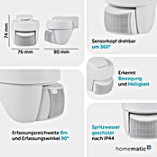 Homematic IP Bewegungsmelder HMIP-SMO-2 (Weiß, Erfassungsreichweite: 12 m, Erfassungswinkel: 90 °) | BAUHAUS