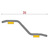 Baglinox Perfil de desnivel estriado Plata (83 cm x 35 mm x 14 mm, Aluminio)