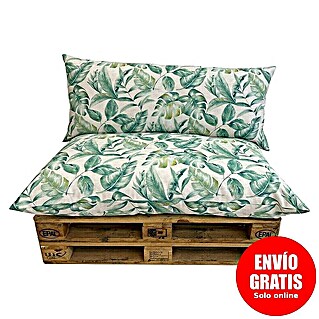 Set cojines para palet Hojas multicolor (120 x 80 x 16 cm, Multicolor, 50% algodón 50% poliéster, 2 ud.)