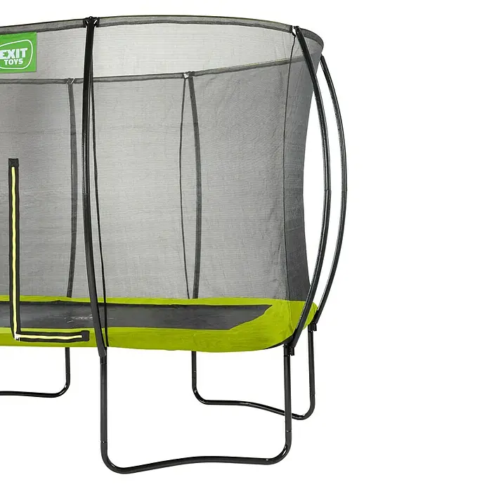 Exit Toys Trampolin Silhouette - L x B x H: 366 x 244 x 274 cm, Grün - Trampolin mit schwarzem Sicherheitsnetz, schwarzem Rahmen und lindgrüner Polsterung.