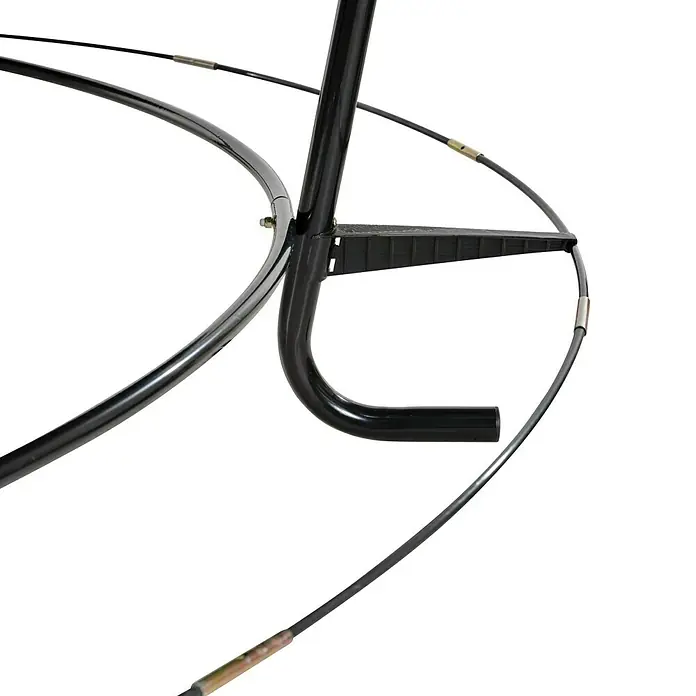 Exit Toys Trampolin Mähroboter-Stopp - Für Trampoline mit Ø 305 cm, Schwarz - Schwarzer Metallrahmen mit schwarzem Kunststoffteil und Steuerkabeln.