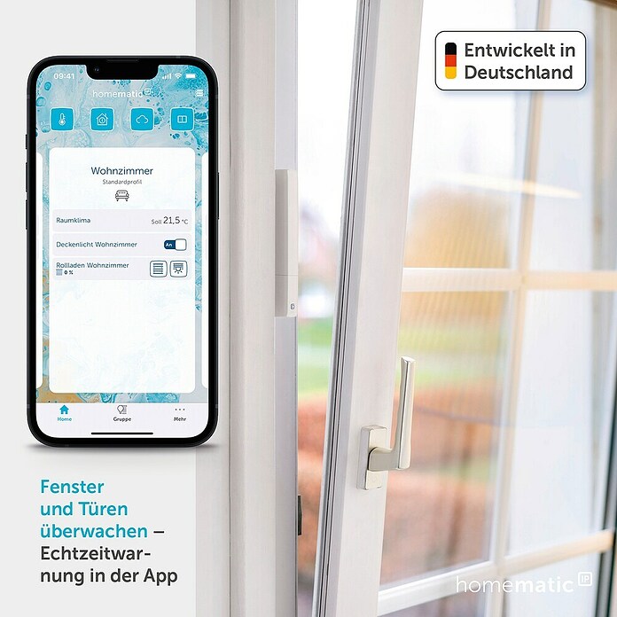 Homematic IP Fenster- & Türsensor HmIP-SWDO-PL-2 (Weiß, Batteriebetrieben, 16 x 147 x 20 mm) | BAUHAUS