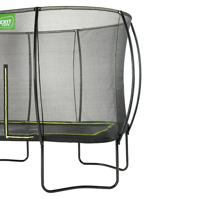 Exit Toys Trampolin Silhouette - L x B x H: 305 x 214 x 262 cm, Schwarz - Schwarzes EXIT TOYS Trampolin mit Sicherheitsnetz und neongrünen Akzenten.