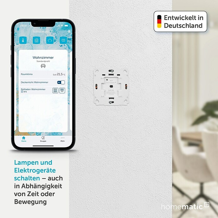 Homematic IP Funk-Lichtschalter Schaltaktor HmIP-BS2 (Unterputz, 37 x 71 x 71 mm) | BAUHAUS