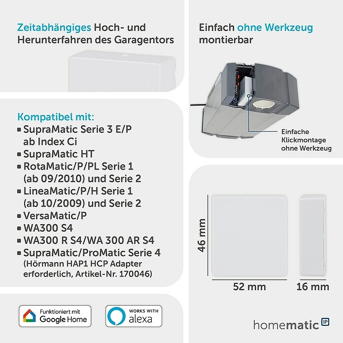 Homematic IP Funk-Schaltermodul HmIP-MOD-HO (Passend für: Hörmann-Antriebe) | BAUHAUS
