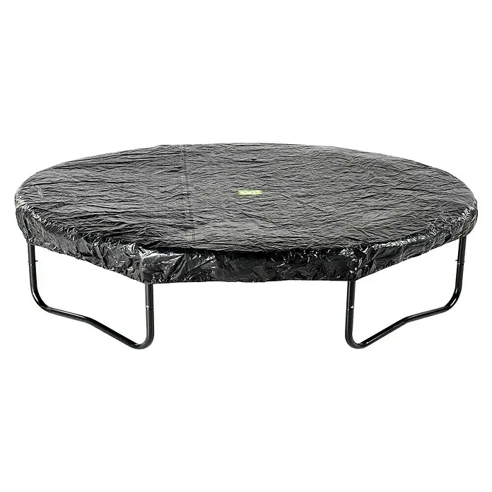 Exit Toys Trampolin-Abdeckplane - Durchmesser: 244 cm, Schwarz, Kunststoff - Schwarze, zerknitterte Trampolin-Regenabdeckung mit "EXIT"-Logo.