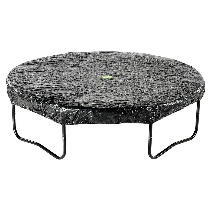 Exit Toys Trampolin-Abdeckplane - Durchmesser: 183 cm, Schwarz, Kunststoff - Schwarze, wetterfeste Trampolinabdeckung mit faltiger Textur und grünem EXIT-Logo.