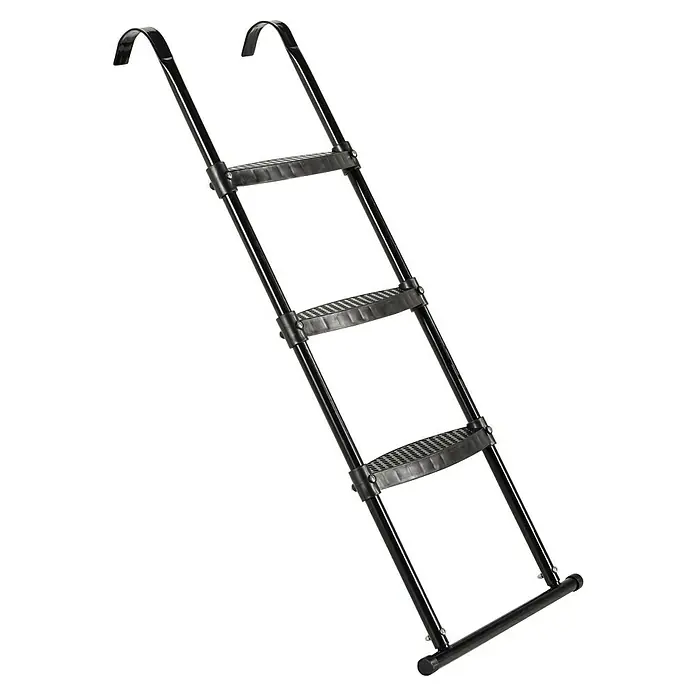 Exit Toys Trampolin-Leiter - Stahl, Schwarz, Passend für: Rahmenhöhe 95 - 110 cm - Schwarze Metallleiter mit drei strukturierten Kunststoffstufen und oberen Haken, für Boote oder Pools.