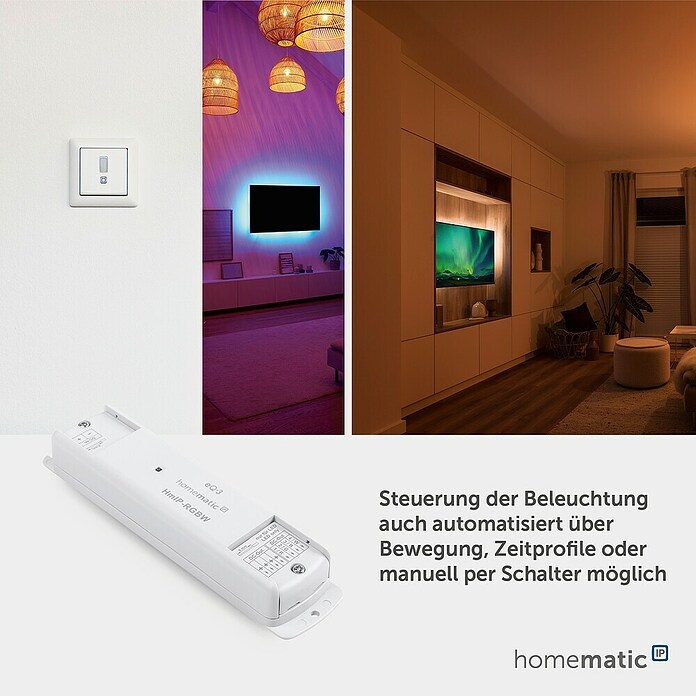 Homematic IP Controlador RGB HmIP-RGBW (26 x 170 x 40 mm) | BAUHAUS